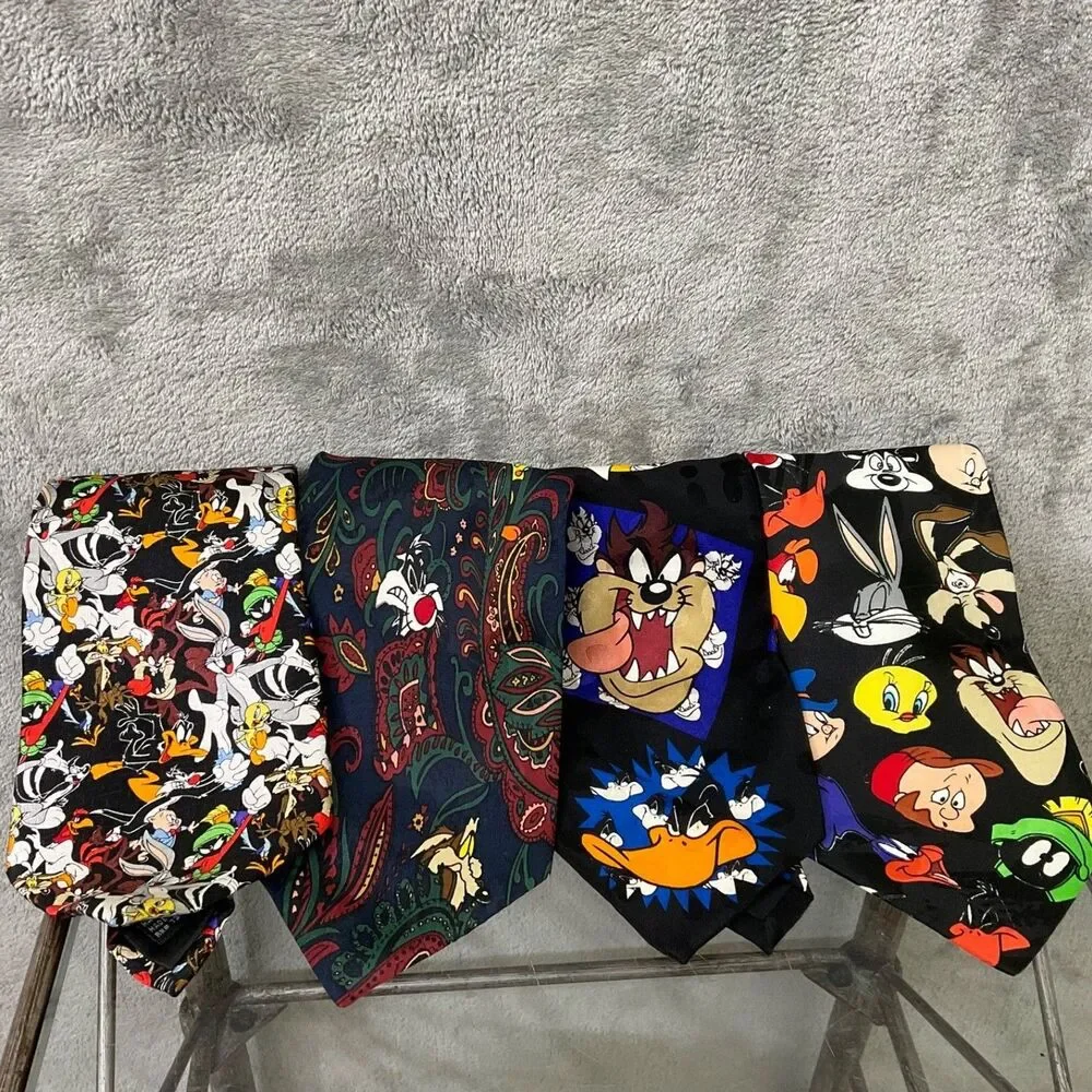 Looney Tunes Mania Vintage classic Tie lot of 4 1990's Y2K Marvin the Martian +